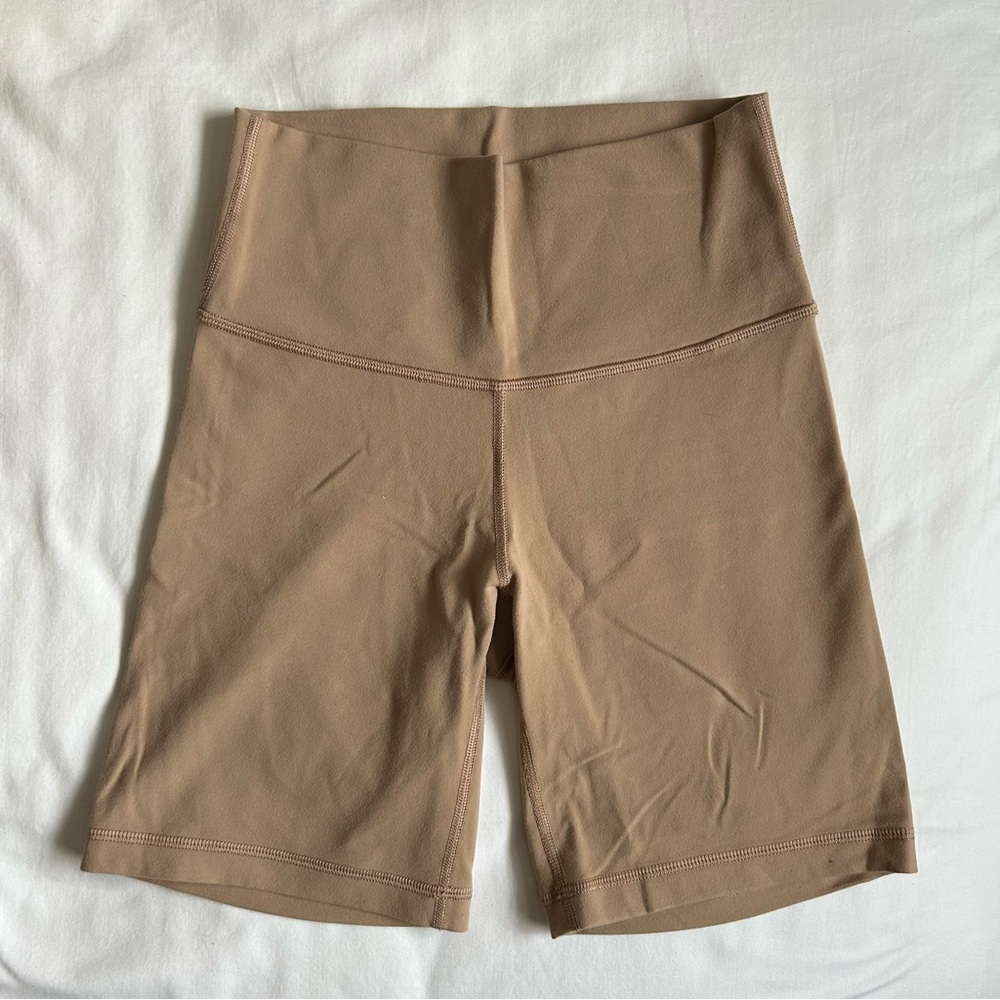 Aritzia Tan High-Waisted Shorts